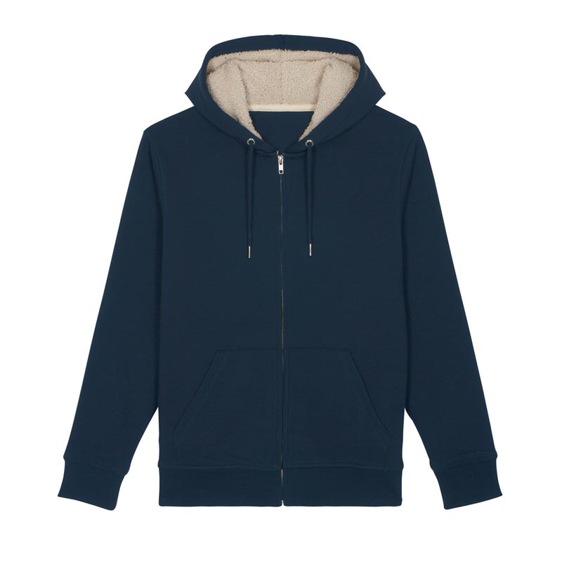 Warmer unisex Sherpa lined zip-thru hoodie  (STSU715) - French Navy XS